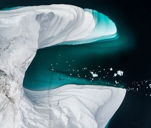 Preview wallpaper icebergs, glacier, aerial view, ice, water