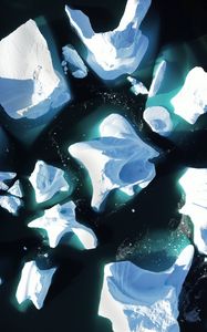 Preview wallpaper icebergs, ice, sea, aerial view