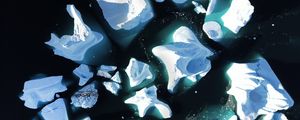 Preview wallpaper icebergs, ice, sea, aerial view