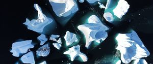 Preview wallpaper icebergs, ice, sea, aerial view