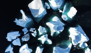 Preview wallpaper icebergs, ice, sea, aerial view