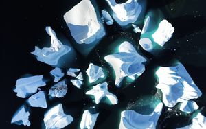 Preview wallpaper icebergs, ice, sea, aerial view