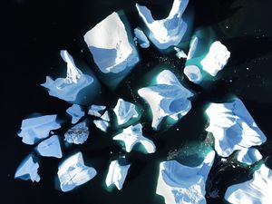 Preview wallpaper icebergs, ice, sea, aerial view