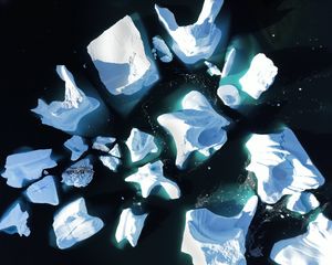 Preview wallpaper icebergs, ice, sea, aerial view