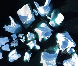 Preview wallpaper icebergs, ice, sea, aerial view