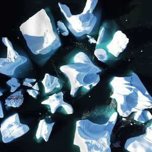 Preview wallpaper icebergs, ice, sea, aerial view