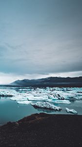 Preview wallpaper icebergs, ice, snow, lake