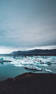 Preview wallpaper icebergs, ice, snow, lake