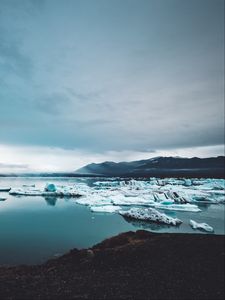 Preview wallpaper icebergs, ice, snow, lake