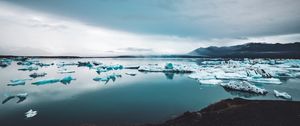 Preview wallpaper icebergs, ice, snow, lake