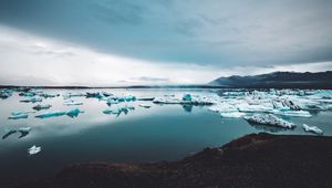 Preview wallpaper icebergs, ice, snow, lake