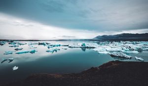 Preview wallpaper icebergs, ice, snow, lake