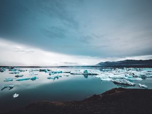 Preview wallpaper icebergs, ice, snow, lake