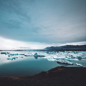 Preview wallpaper icebergs, ice, snow, lake