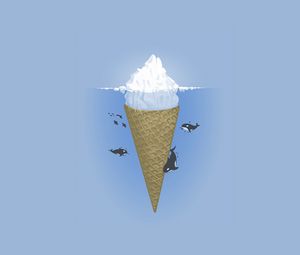 Preview wallpaper ice-cream, dolphin, sea