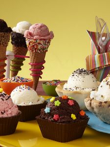 Preview wallpaper ice-cream, portions, dessert, sweet, allsorts, entertainment