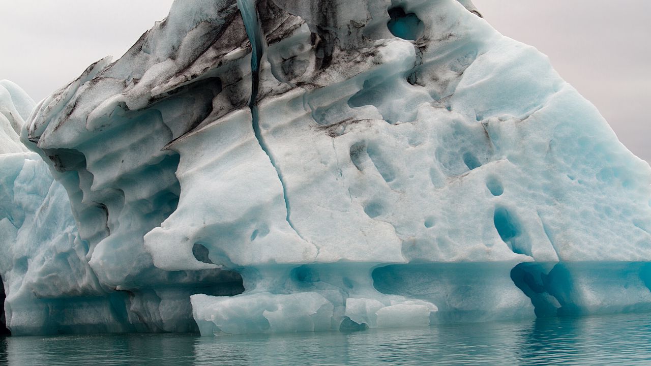Wallpaper iceland, glacier, icebergs, lagoon