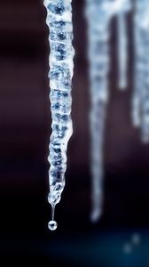 Preview wallpaper icicle, drop, ice, macro, blur