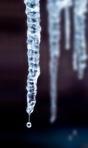 Preview wallpaper icicle, drop, ice, macro, blur