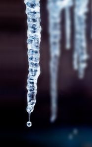 Preview wallpaper icicle, drop, ice, macro, blur