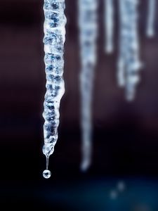 Preview wallpaper icicle, drop, ice, macro, blur