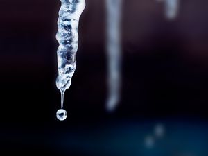 Preview wallpaper icicle, drop, ice, macro, blur