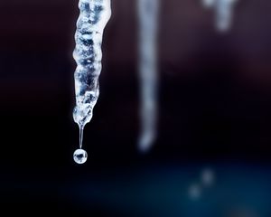 Preview wallpaper icicle, drop, ice, macro, blur