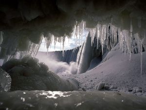 Preview wallpaper icicles, falls, cold, winter