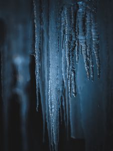 Preview wallpaper icicles, ice, frozen, frost, macro