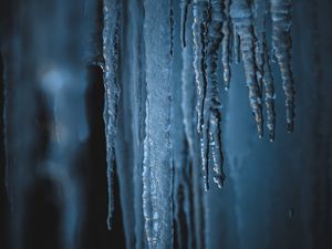 Preview wallpaper icicles, ice, frozen, frost, macro