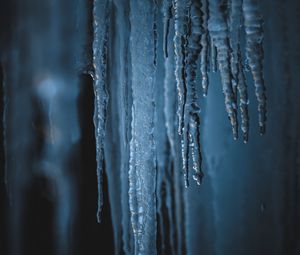 Preview wallpaper icicles, ice, frozen, frost, macro