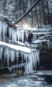 Preview wallpaper icicles, ice, winter, sun