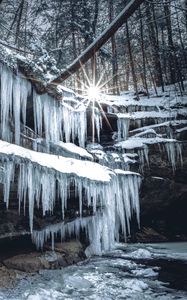 Preview wallpaper icicles, ice, winter, sun