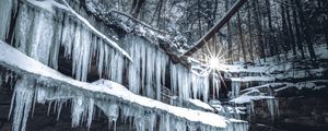 Preview wallpaper icicles, ice, winter, sun