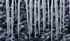 Preview wallpaper icicles, number, winter, cold, ice