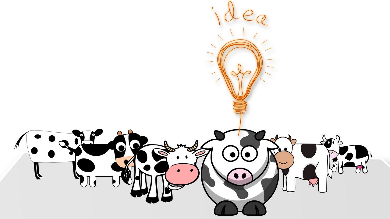 Wallpaper idea, lamp, cows, art
