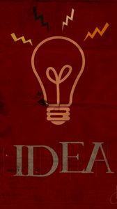 Preview wallpaper idea, word, light bulb, red