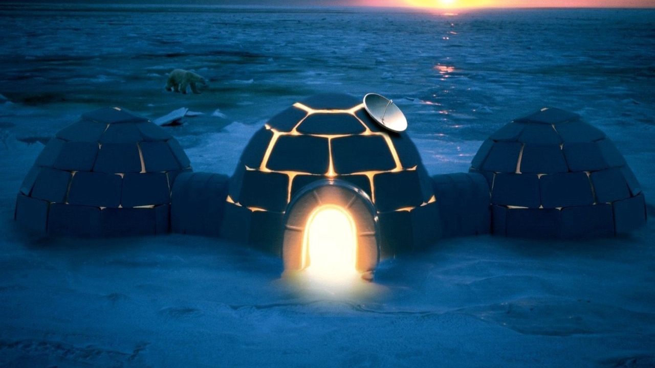 Wallpaper igloo, dwelling, light, night, northern pole