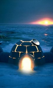 Preview wallpaper igloo, dwelling, light, night, northern pole