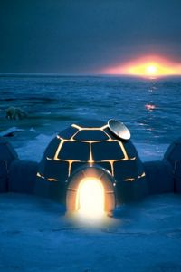 Preview wallpaper igloo, dwelling, light, night, northern pole