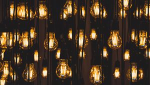 Preview wallpaper incandescent, light bulbs, light, lighting, dark