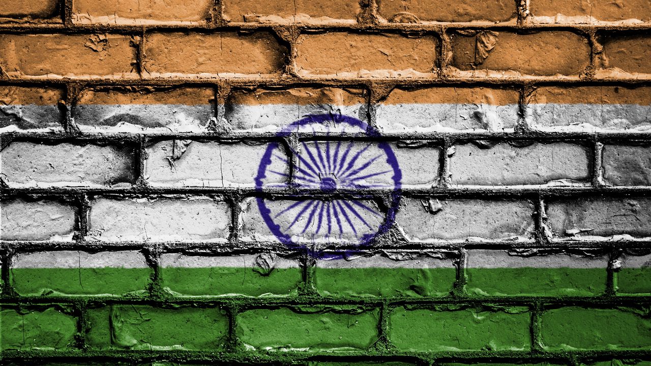 Wallpaper india, flag, texture, wall, brick, paint