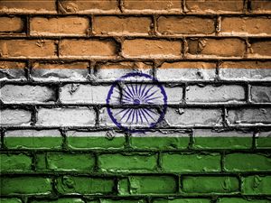 Preview wallpaper india, flag, texture, wall, brick, paint