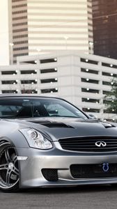 Preview wallpaper infiniti g35, blue, city, light