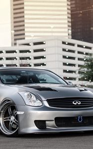 Preview wallpaper infiniti g35, blue, city, light