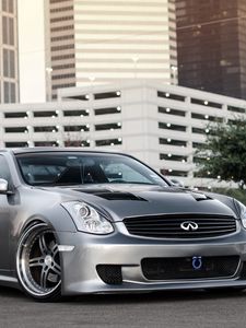 Preview wallpaper infiniti g35, blue, city, light