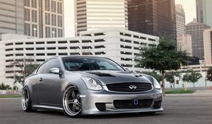 Preview wallpaper infiniti g35, blue, city, light