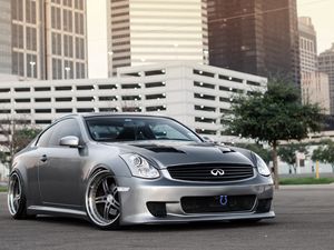 Preview wallpaper infiniti g35, blue, city, light