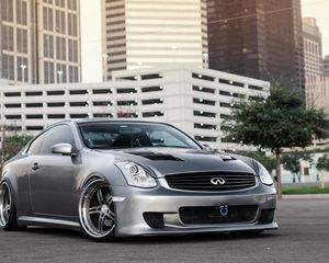 Preview wallpaper infiniti g35, blue, city, light