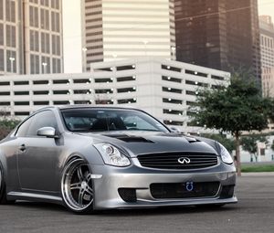 Preview wallpaper infiniti g35, blue, city, light